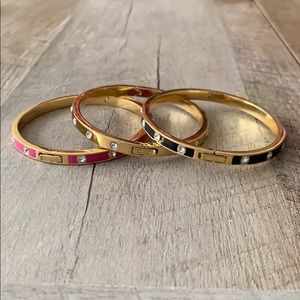 Kate space bangles in black, pink, and gold